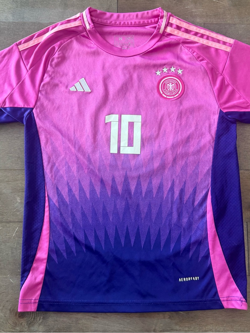 adidas Kids Pink and Purple Germany Musiala Jersey